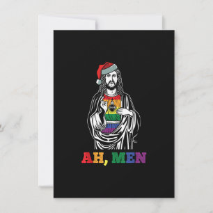Ah Männer Weihnachtslustige LGBT-Q Pride XMas Jesu Einladung