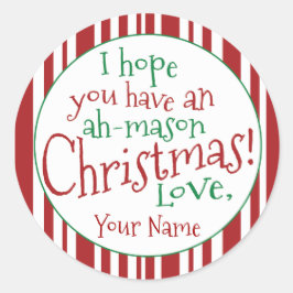 Ah Mason Jar Weihnachtsgeschenk Wide Mouth Label Runder Aufkleber