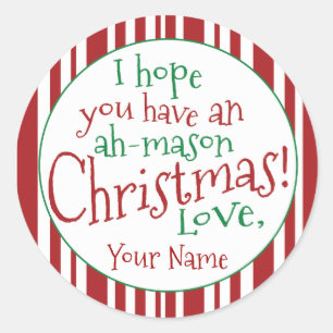 Ah Mason Jar Weihnachtsgeschenk Wide Mouth Label Runder Aufkleber