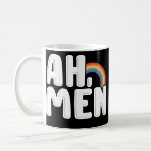 Ah Men Rainbow Gay Jesus Christian LGBT Pride Kaffeetasse