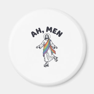 Ah Men Rollschuhfahren Glaube Vektordesign_1 Magnet