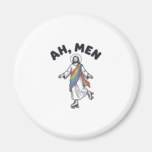 Ah Men Rollschuhfahren Glaube Vektordesign_1 Magnet (Vorne)