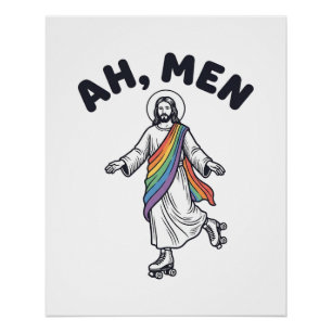 Ah Men Rollschuhfahren Glaube Vektordesign_1 Poster