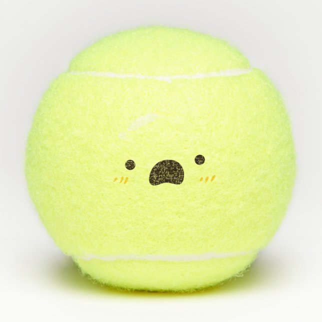 Äh-Oh Kawaii Niedlich Emoticon Emoji Tennisbälle (Vorderseite)