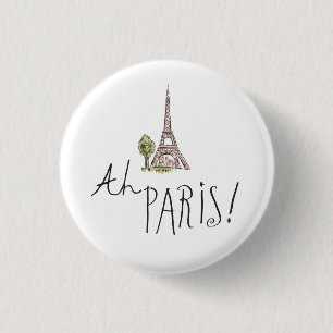Ah Paris! Zitat mit Effiel Turm Button