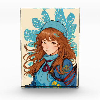 Ahana Traumhafte Anime-Wanderin Botanische Kunst F Fotoblock