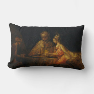 Ahasuerus Haman Esther Rembrandt Biblical Barock Lendenkissen