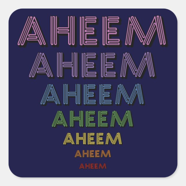 Aheem mantra quadratischer aufkleber (Vorderseite)