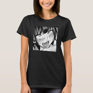 Ahegao Anime Girl with Tongue and Handout Weeb T T-Shirt