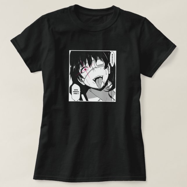 Ahegao T Shirt nurse costume face Anime Funny (Design vorne)