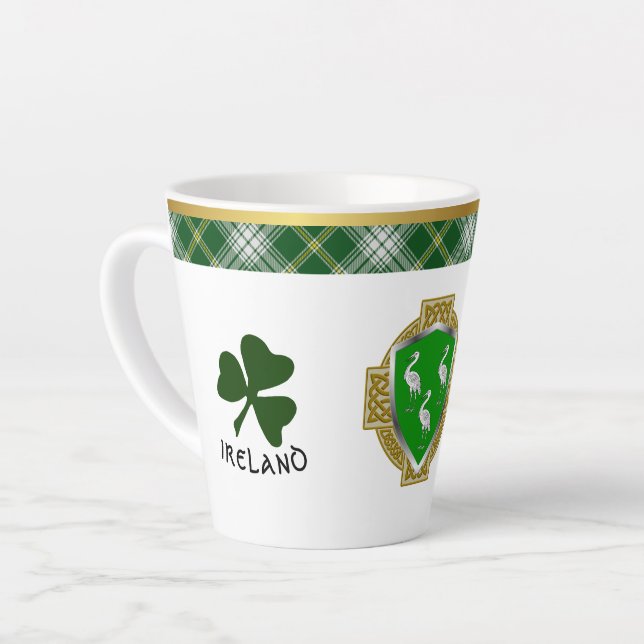 Aherne Irish Shield & Tartan Personalisiert Milchtasse (Linke Ecke)