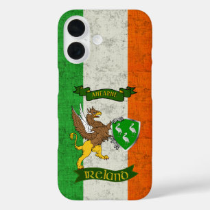 Aherzne Irish Shield & Griffin Personalisiert iPhone 16 Hülle