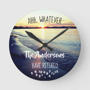 Ahh, welcher Familienname auch immer, hat Sunset B Runde Wanduhr