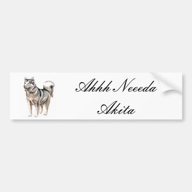 Ahhh Neeeda Akita Autoaufkleber (Vorne)