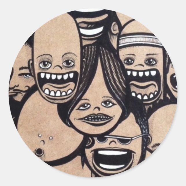 Ahhh!! Runder Aufkleber (Vorderseite)