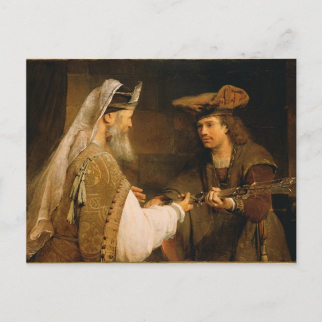 Ahimelech, der David das Schwert von Goliath gibt Postkarte (Vorderseite)