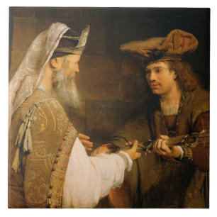 Ahimelech, welches David die Klinge von Goliath Fliese