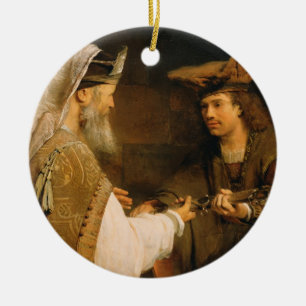 Ahimelech, welches David die Klinge von Goliath Keramikornament