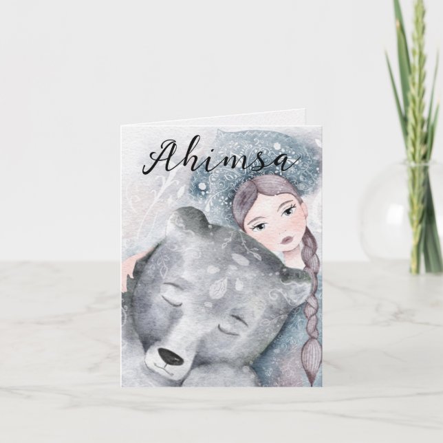 Ahimsa Weihnachtskarte Feiertagskarte (Vorderseite)