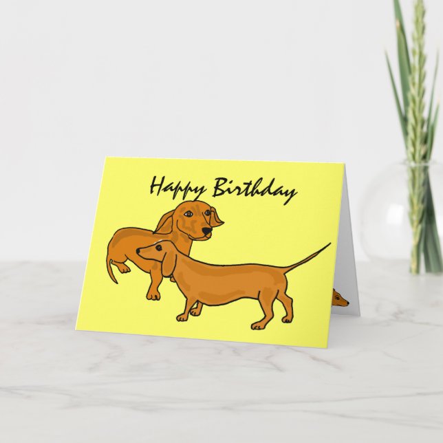AHL - Happy Birthday Dackel Cards Karte (Vorderseite)