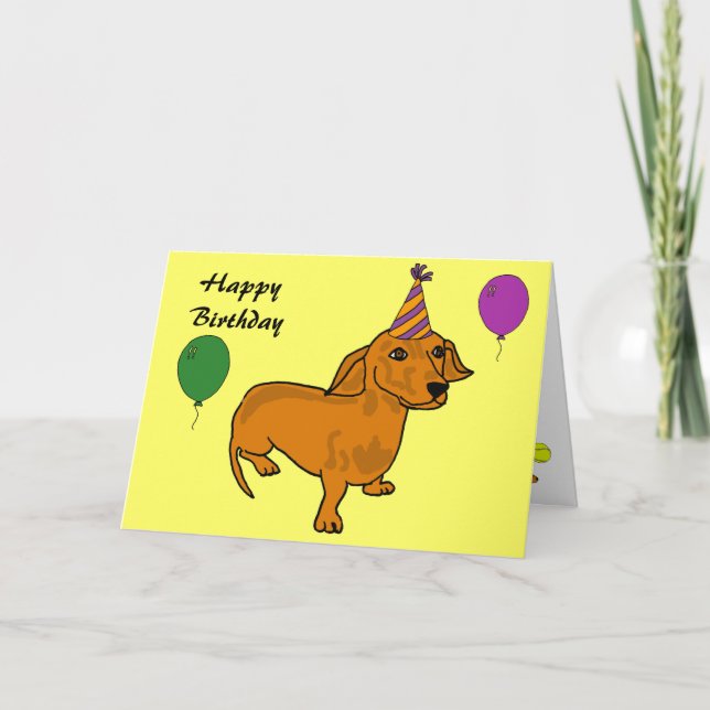 AHL - Happy Birthday Dackel Cards Karte (Vorderseite)