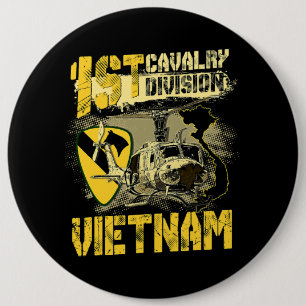 Ähm1 Huey Helicopter 1st Cavalry Division Vietnam Button
