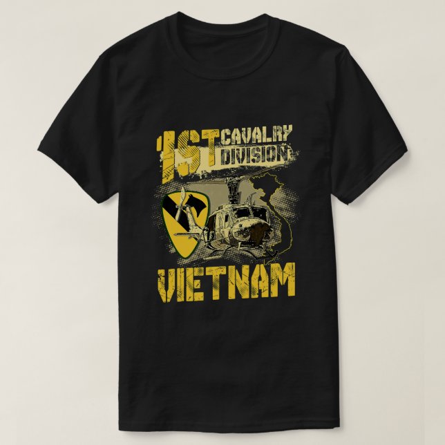 Ähm1 Huey Helicopter 1st Cavalry Division Vietnam  T-Shirt (Design vorne)