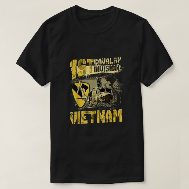 Ähm1 Huey Helicopter 1st Cavalry Division Vietnam  T-Shirt (Design vorne)