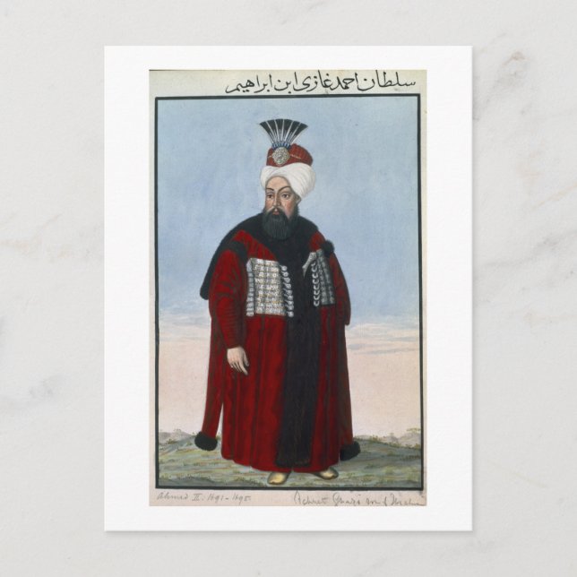 Ahmed II (1642-95) Sultan 1691-95, aus "A Series Postkarte (Vorderseite)
