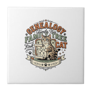 Ahnenforschung Familienbaum Katze Genealogie Famil Fliese