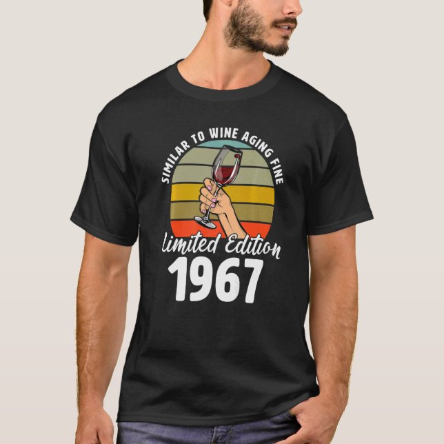 Ähnlich wie das Weinaltern, Geboren 1967 55. Retro T-Shirt (Vorderseite)