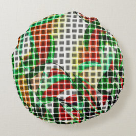 Ähnlich wie geflochtener Korb auf einem Gras-Foto Rundes Kissen