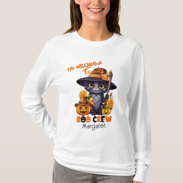 Ähnlicher Familienname Halloween Cat Pumpkin T-Shirt (Vorderseite)