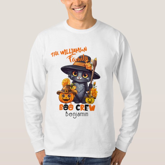 Ähnlicher Familienname Halloween Cat Pumpkin T-Shirt (Vorderseite)