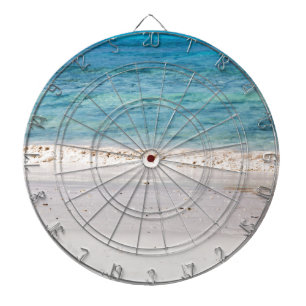 Ähnlicher weißer Sandstrand und türkisblaues Meer Dartscheibe