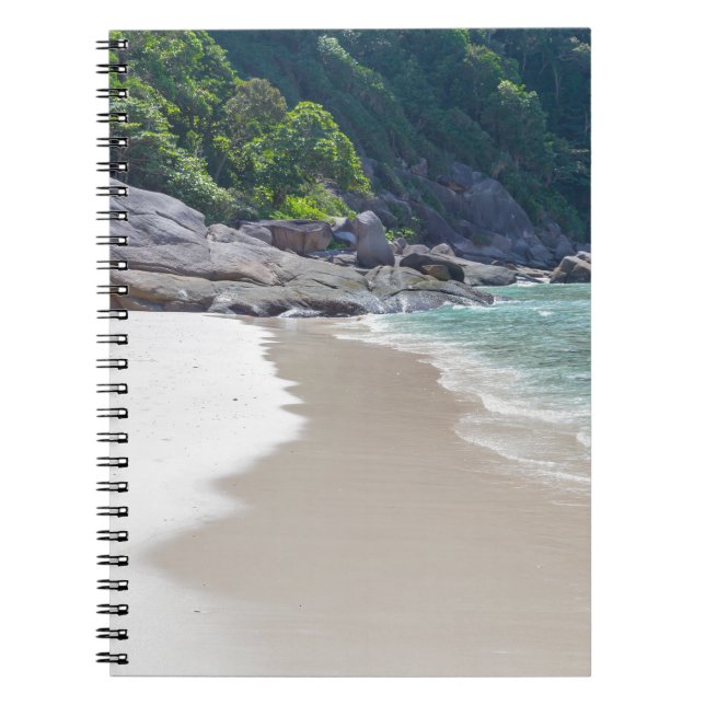 Ähnlicher weißer Sandstrand und türkisblaues Meer Notizblock (Vorderseite)