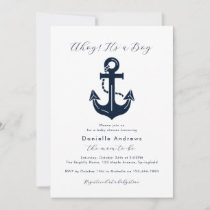 Ahoi, es ist ein Junge, maritime Babyparty, person Einladung