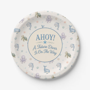 AHOJ! Future Diver Baby Shower Pappteller