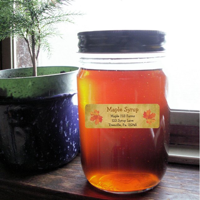 Ahorn-Blätter Ahornsirup-Etikett Klein (Von Creator hochgeladen)