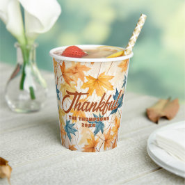 Ahorn-Blätter Dankbarer Erntedank Brunch Abendesse Pappbecher