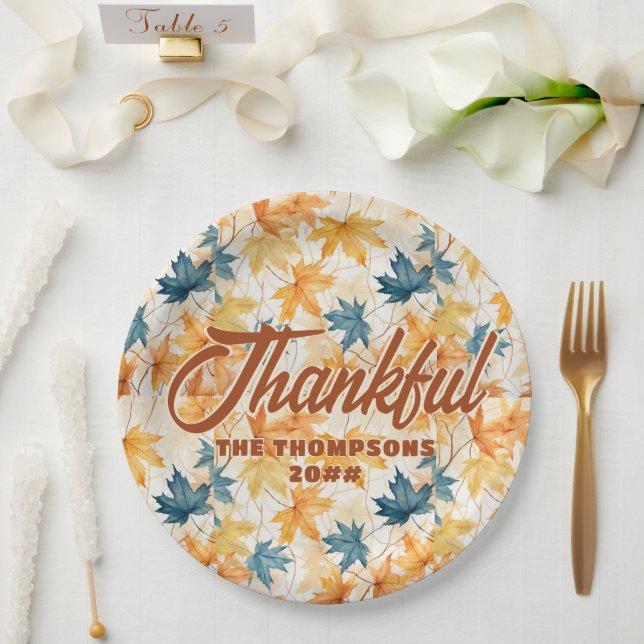 Ahorn-Blätter Dankbarer Erntedank Brunch Abendesse Pappteller (Hochzeit)