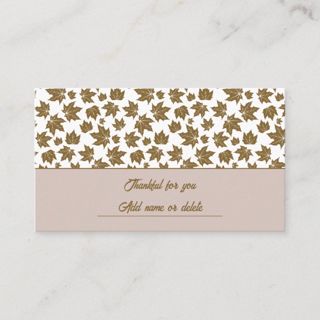 Ahorn-Blätter Dankbarer Erntedank Brunch Abendesse Platzkarte