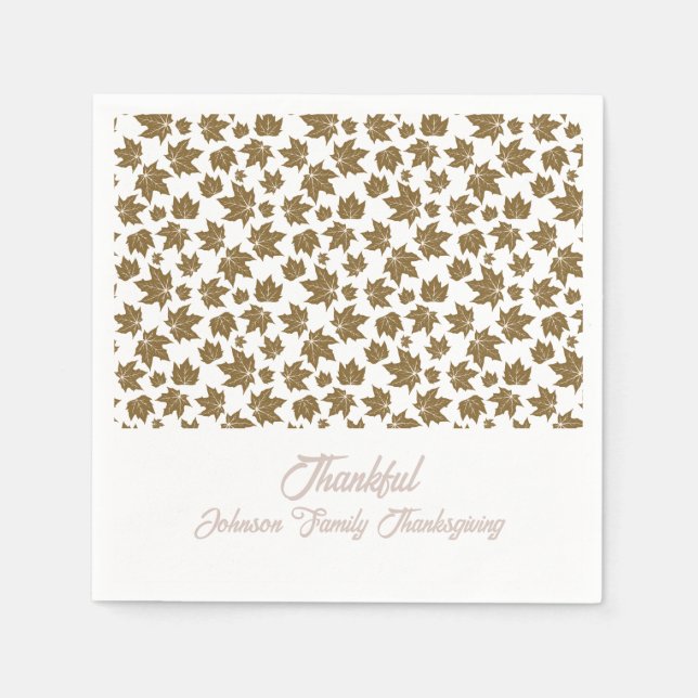 Ahorn-Blätter Dankbarer Erntedank Brunch Abendesse Serviette (Vorderseite)