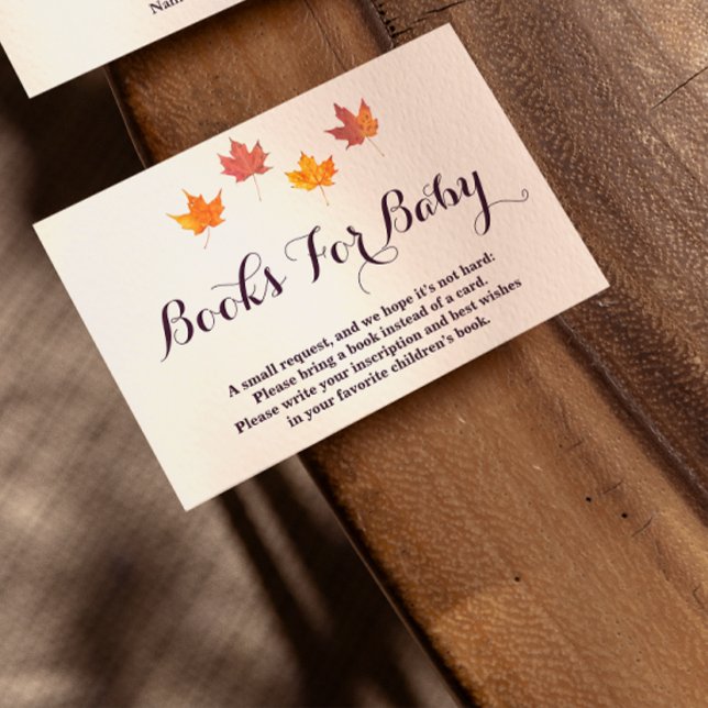 Ahorn-Blätter fallen Babyduschbücher für Baby Begleitkarte (Von Creator hochgeladen)