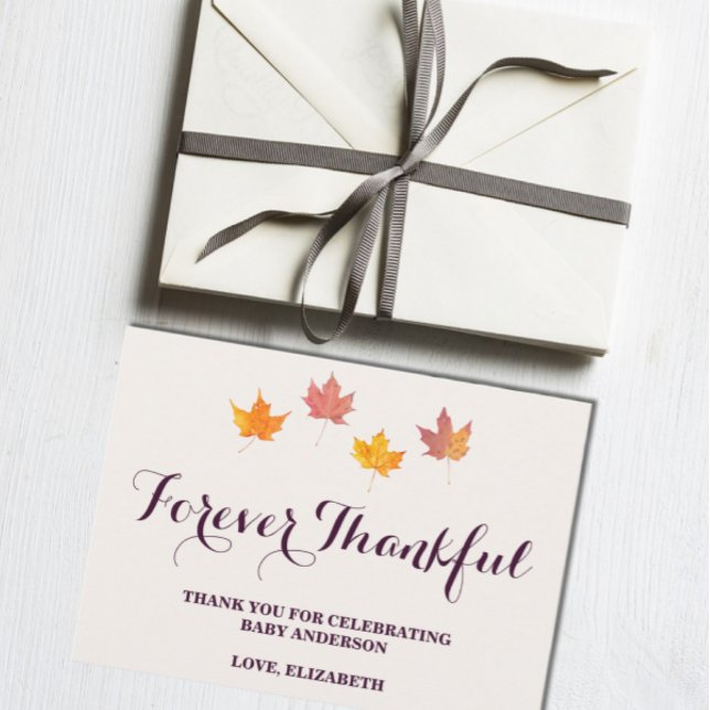 Ahorn-Blätter fallen Babydusche Dankeskarte (Von Creator hochgeladen)