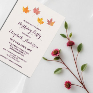 Ahorn-Blätter fallen zum Geburtstag Einladung