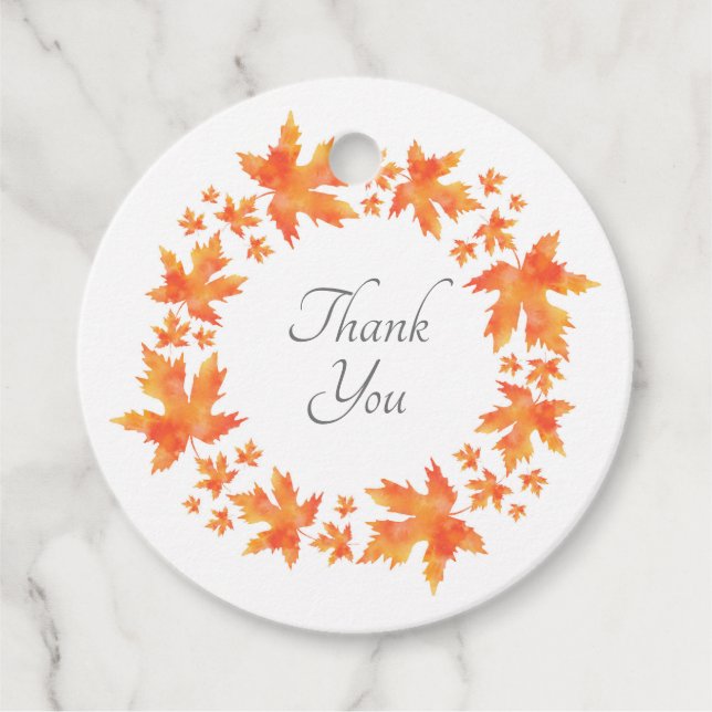 Ahorn-Blätter für Wasserfarben Wreath Geschenkanhänger (Vorderseite)