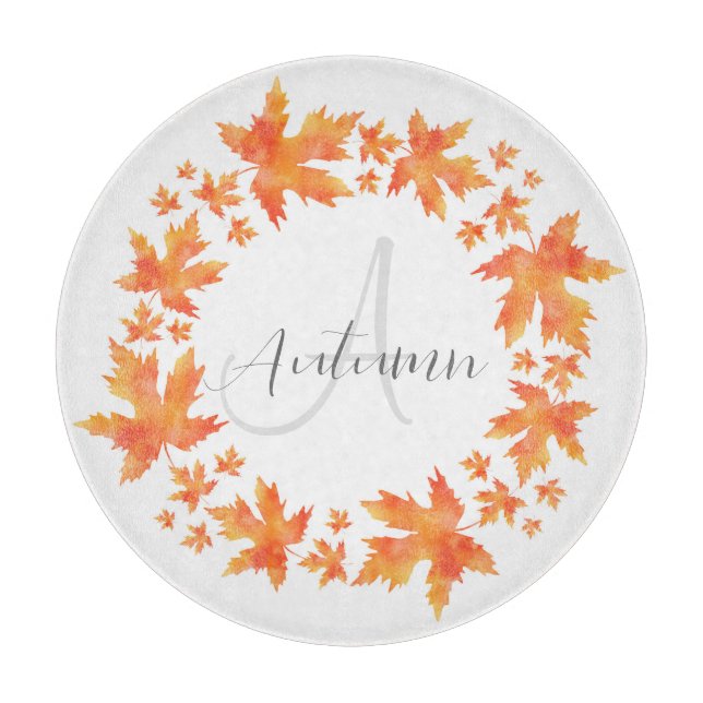 Ahorn-Blätter für Wasserfarben Wreath Schneidebrett (Vorderseite)