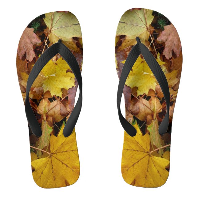 Ahorn-Blätter Gelbe Herbstnatur Flip Flops (Fußbett)