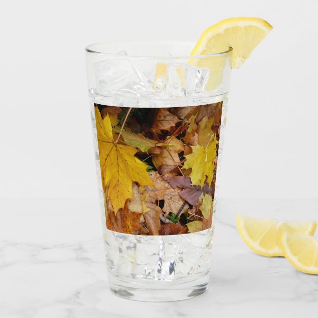 Ahorn-Blätter Gelbe Herbstnatur Glas (Rückseite Ice)